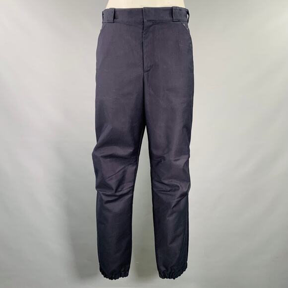 PRADA Size 34 Navy Cotton Twill Elastic Cuffs Casual Pants - Picture 1 of 7